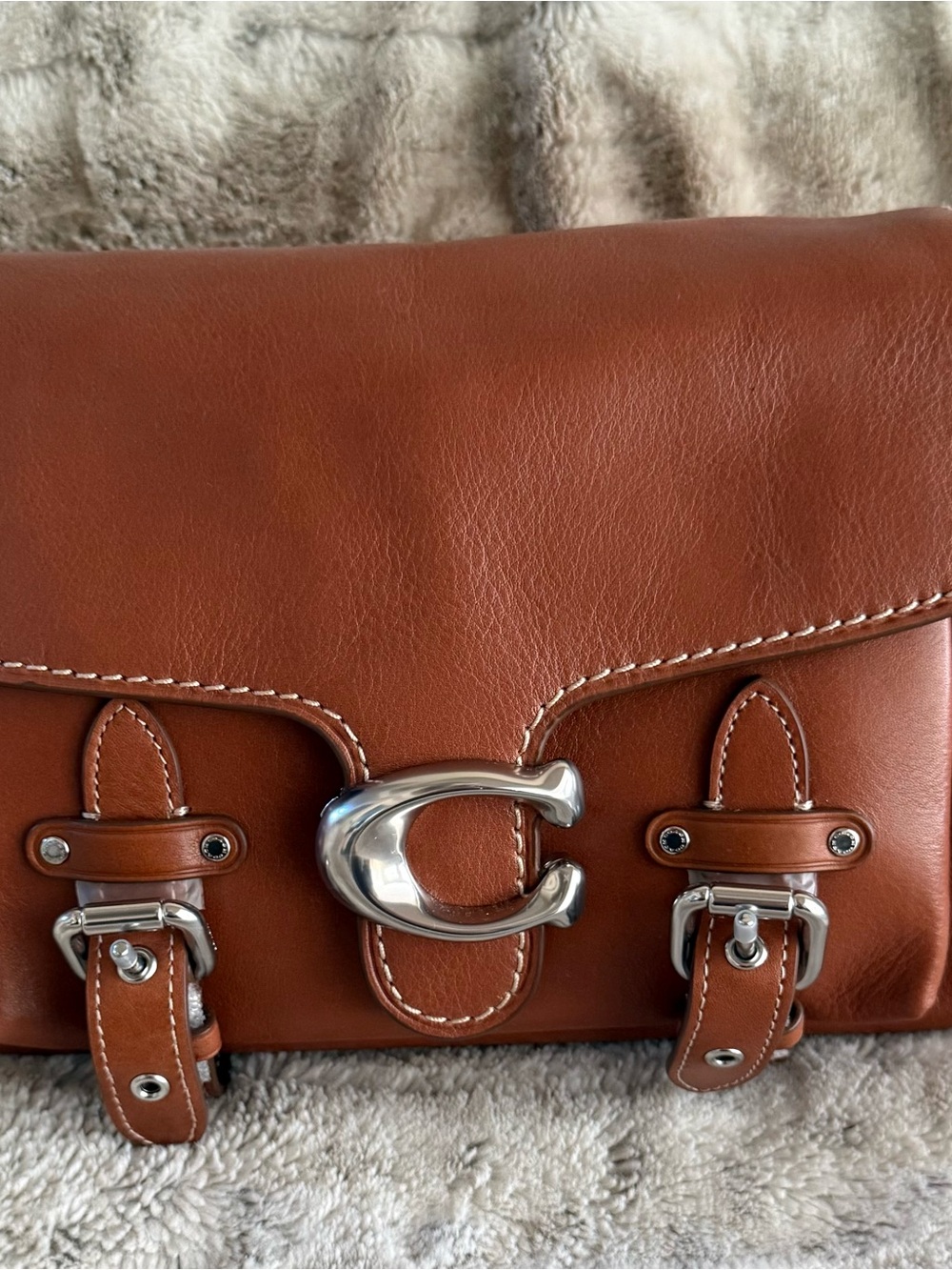 NWT! Authentic Western Soft Tabby Leather Shoulder Bag in Burnished Amber